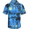 imageCOOFANDY Mens Hawaiian Matching Shirt and Shorts Set Summer Beach 2 Piece Outfits Short Sleeve Cuban Shirts and ShortsCoconut Trees