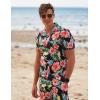 imageCOOFANDY Mens Hawaiian Matching Shirt and Shorts Set Summer Beach 2 Piece Outfits Short Sleeve Cuban Shirts and ShortsDream Garden