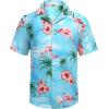 imageCOOFANDY Mens Hawaiian Matching Shirt and Shorts Set Summer Beach 2 Piece Outfits Short Sleeve Cuban Shirts and ShortsFlamingo