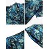 imageCOOFANDY Mens Hawaiian Matching Shirt and Shorts Set Summer Beach 2 Piece Outfits Short Sleeve Cuban Shirts and ShortsLeavesblue
