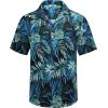 imageCOOFANDY Mens Hawaiian Matching Shirt and Shorts Set Summer Beach 2 Piece Outfits Short Sleeve Cuban Shirts and ShortsLeavesblue