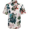 imageCOOFANDY Mens Hawaiian Matching Shirt and Shorts Set Summer Beach 2 Piece Outfits Short Sleeve Cuban Shirts and ShortsLeaveswhite