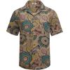 imageCOOFANDY Mens Hawaiian Matching Shirt and Shorts Set Summer Beach 2 Piece Outfits Short Sleeve Cuban Shirts and ShortsRetro Brown