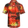 imageCOOFANDY Mens Hawaiian Matching Shirt and Shorts Set Summer Beach 2 Piece Outfits Short Sleeve Cuban Shirts and ShortsSunset