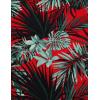 imageCOOFANDY Mens Hawaiian Shirt and Short Set Flower 2pieces Beach Outfit with Bucket HatsRed Leaves