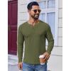 imageCOOFANDY Mens Henley Shirts Long Sleeve Lightweight Buttons TShirts Casual Basic Pullover TopArmy Green
