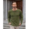imageCOOFANDY Mens Henley Shirts Long Sleeve Lightweight Buttons TShirts Casual Basic Pullover TopArmy Green