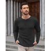 imageCOOFANDY Mens Henley Shirts Long Sleeve Lightweight Buttons TShirts Casual Basic Pullover TopBlack