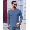 imageCOOFANDY Mens Henley Shirts Long Sleeve Lightweight Buttons TShirts Casual Basic Pullover TopBlue