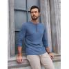 imageCOOFANDY Mens Henley Shirts Long Sleeve Lightweight Buttons TShirts Casual Basic Pullover TopBlue