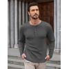 imageCOOFANDY Mens Henley Shirts Long Sleeve Lightweight Buttons TShirts Casual Basic Pullover TopDark Grey