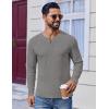 imageCOOFANDY Mens Henley Shirts Long Sleeve Lightweight Buttons TShirts Casual Basic Pullover TopGray