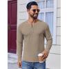 imageCOOFANDY Mens Henley Shirts Long Sleeve Lightweight Buttons TShirts Casual Basic Pullover TopKhaki