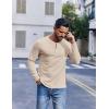 imageCOOFANDY Mens Henley Shirts Long Sleeve Lightweight Buttons TShirts Casual Basic Pullover TopLight Khaki
