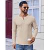 imageCOOFANDY Mens Henley Shirts Long Sleeve Lightweight Buttons TShirts Casual Basic Pullover TopLight Khaki