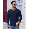 imageCOOFANDY Mens Henley Shirts Long Sleeve Lightweight Buttons TShirts Casual Basic Pullover TopNavy Blue