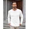 imageCOOFANDY Mens Henley Shirts Long Sleeve Lightweight Buttons TShirts Casual Basic Pullover TopWhite
