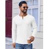 imageCOOFANDY Mens Henley Shirts Long Sleeve Lightweight Buttons TShirts Casual Basic Pullover TopWhite