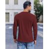 imageCOOFANDY Mens Henley Shirts Long Sleeve Lightweight Buttons TShirts Casual Basic Pullover TopWine Red