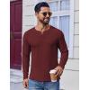 imageCOOFANDY Mens Henley Shirts Long Sleeve Lightweight Buttons TShirts Casual Basic Pullover TopWine Red