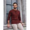 imageCOOFANDY Mens Henley Shirts Long Sleeve Lightweight Buttons TShirts Casual Basic Pullover TopWine Red
