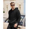 imageCOOFANDY Mens Hooded Pullover Casual Long Sleeve Drawstring Gym Hoodies Sweatshirts with PocketBlack