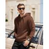 imageCOOFANDY Mens Hooded Pullover Casual Long Sleeve Drawstring Gym Hoodies Sweatshirts with PocketBrown