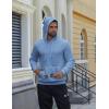 imageCOOFANDY Mens Hooded Pullover Casual Long Sleeve Drawstring Gym Hoodies Sweatshirts with PocketLight Blue