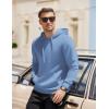 imageCOOFANDY Mens Hooded Pullover Casual Long Sleeve Drawstring Gym Hoodies Sweatshirts with PocketLight Blue