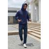 imageCOOFANDY Mens Hoodies Pullover Fleece Lined Hoodie Casual Long Sleeve Drawstring Hooded Sweatshirts with Kanga PocketBlue Purple