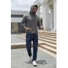 imageCOOFANDY Mens Hoodies Pullover Fleece Lined Hoodie Casual Long Sleeve Drawstring Hooded Sweatshirts with Kanga PocketDark Grey