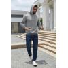 imageCOOFANDY Mens Hoodies Pullover Fleece Lined Hoodie Casual Long Sleeve Drawstring Hooded Sweatshirts with Kanga PocketLight Grey