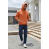 imageCOOFANDY Mens Hoodies Pullover Fleece Lined Hoodie Casual Long Sleeve Drawstring Hooded Sweatshirts with Kanga PocketOrange