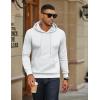 imageCOOFANDY Mens Hoodies Pullover Fleece Lined Hoodie Casual Long Sleeve Drawstring Hooded Sweatshirts with Kanga PocketWhite