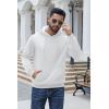 imageCOOFANDY Mens Hoodies Pullover Fleece Lined Hoodie Casual Long Sleeve Drawstring Hooded Sweatshirts with Kanga PocketWhite