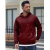 imageCOOFANDY Mens Hoodies Pullover Fleece Lined Hoodie Casual Long Sleeve Drawstring Hooded Sweatshirts with Kanga PocketWine Red