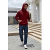 imageCOOFANDY Mens Hoodies Pullover Fleece Lined Hoodie Casual Long Sleeve Drawstring Hooded Sweatshirts with Kanga PocketWine Red