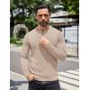 imageCOOFANDY Mens Knit Henley TShirts Dress Long Sleeve Sweater Casual Collarless Quarter Button PulloverApricot