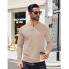 imageCOOFANDY Mens Knit Henley TShirts Dress Long Sleeve Sweater Casual Collarless Quarter Button PulloverApricot