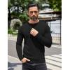 imageCOOFANDY Mens Knit Henley TShirts Dress Long Sleeve Sweater Casual Collarless Quarter Button PulloverBlack