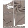 imageCOOFANDY Mens Knit Henley TShirts Dress Long Sleeve Sweater Casual Collarless Quarter Button PulloverBrown