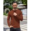 imageCOOFANDY Mens Knit Henley TShirts Dress Long Sleeve Sweater Casual Collarless Quarter Button PulloverCaramel