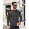 imageCOOFANDY Mens Knit Henley TShirts Dress Long Sleeve Sweater Casual Collarless Quarter Button PulloverDark Gray