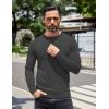 imageCOOFANDY Mens Knit Henley TShirts Dress Long Sleeve Sweater Casual Collarless Quarter Button PulloverDark Gray