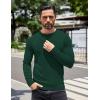 imageCOOFANDY Mens Knit Henley TShirts Dress Long Sleeve Sweater Casual Collarless Quarter Button PulloverDark Green