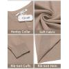imageCOOFANDY Mens Knit Henley TShirts Dress Long Sleeve Sweater Casual Collarless Quarter Button PulloverKhaki