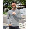 imageCOOFANDY Mens Knit Henley TShirts Dress Long Sleeve Sweater Casual Collarless Quarter Button PulloverLight Grey