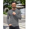 imageCOOFANDY Mens Knit Henley TShirts Dress Long Sleeve Sweater Casual Collarless Quarter Button PulloverMedium Gray