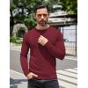 imageCOOFANDY Mens Knit Henley TShirts Dress Long Sleeve Sweater Casual Collarless Quarter Button PulloverWine Red