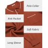 imageCOOFANDY Mens Knit Polo Long Sleeve Collared Sweater Polo Business Casual Polos with PocketBrown